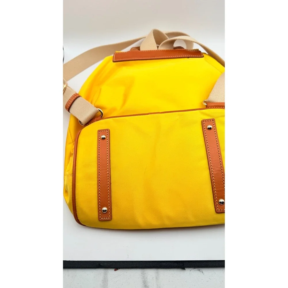Dooney & Bourke Nylon Murphy Backpack Flap‎ Tassel Drawstring Womens Yellow